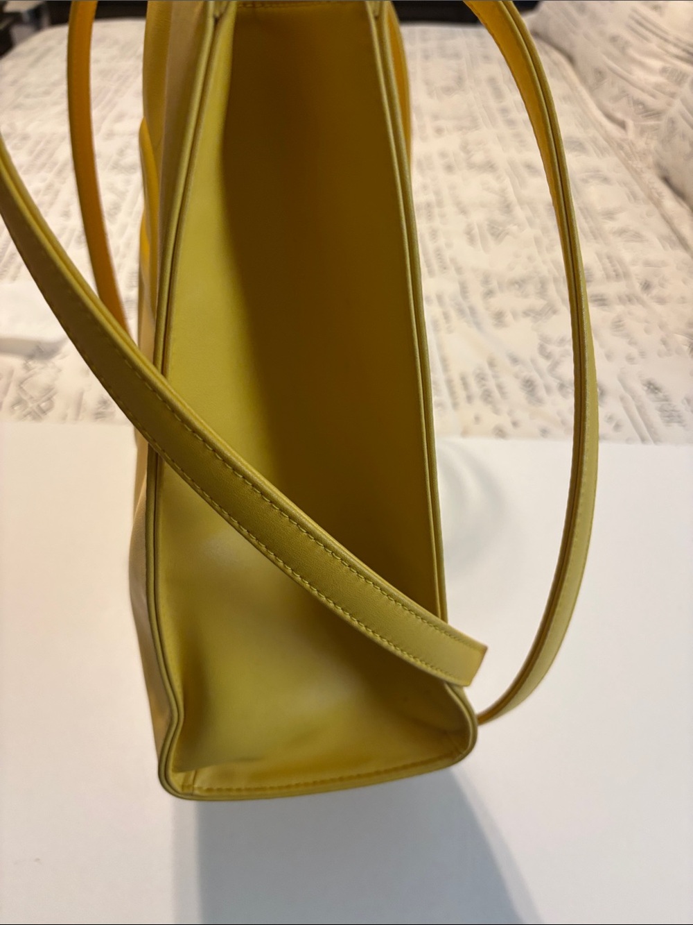 Telfar Yellow Logo-Embossed Leather Tote - Picture 8 of 9